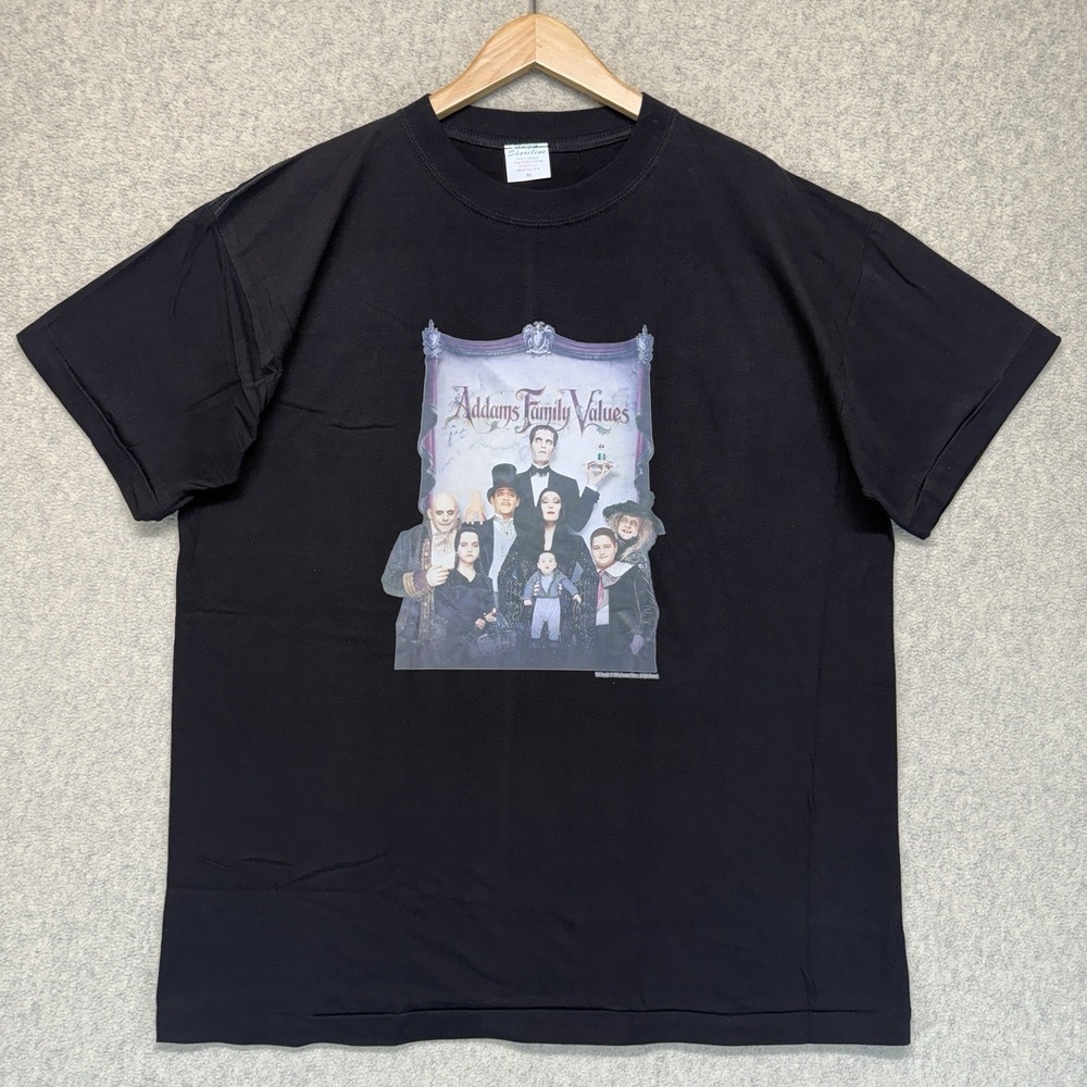 Addams Family Values Graphic T Shirt Mens XL Black Movie Horror Short Sleeve Tee